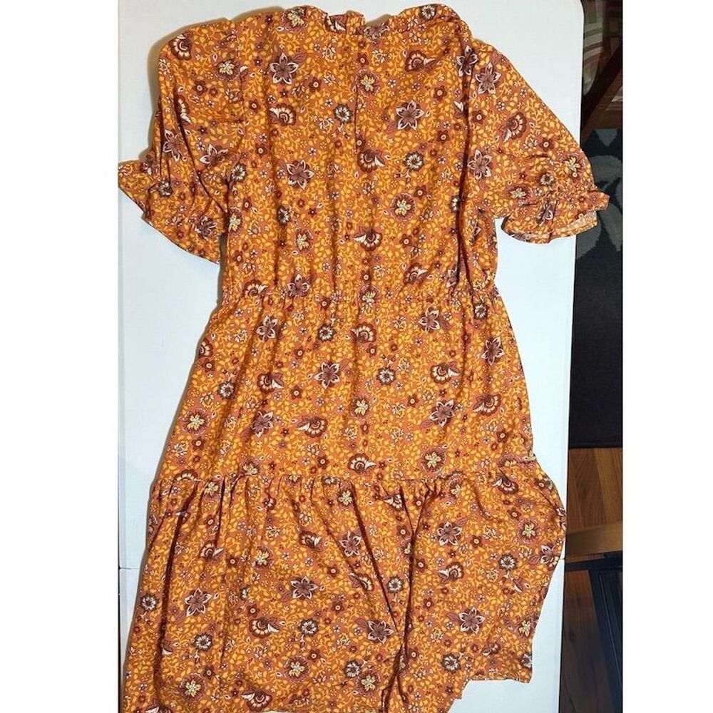 Harlow & Rose Women's Floral Tiered Swing Dress L Multicolor Casual - Picture 3 of 8